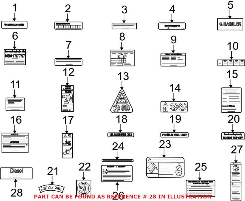 Mercedes Fuel Information Label 0005849121